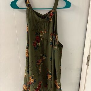 Torrid Olive Floral Tank Top